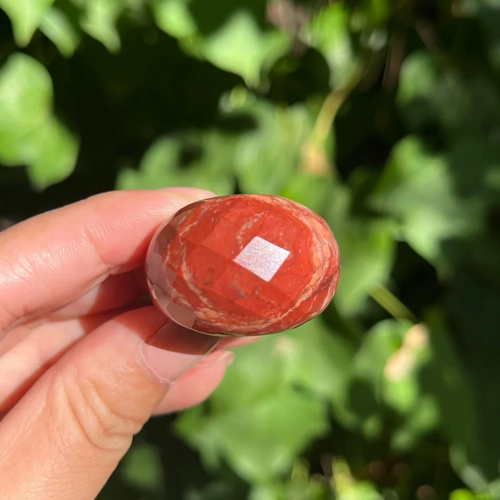 Size 9.75 Chunky faceted red jasper statement ring 0801‎